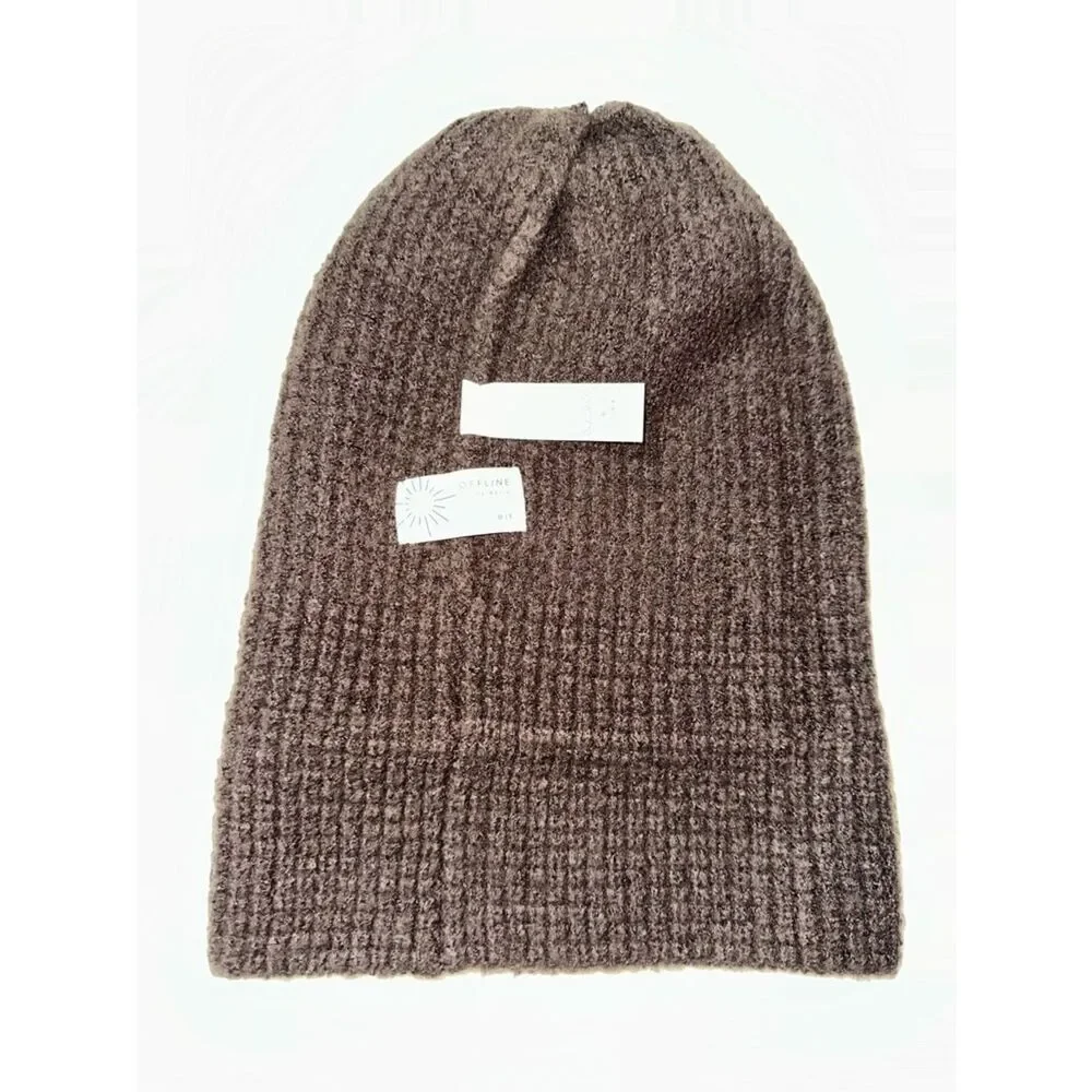 OFFLINE Brown Deep Earth Waffle Knit Beanie Hat